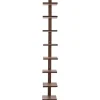 Floating Vertical Wall Shelf, 8-Shelf - Ebony
