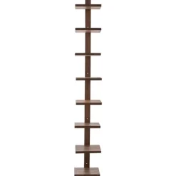 Floating Vertical Wall Shelf, 8-Shelf - Ebony