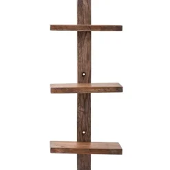 Floating Vertical Wall Shelf, 3-Shelf - Ebony