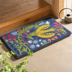 Folk Bird Floral Coir Mat