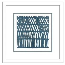 Framed Abstract Paper Wall Art - Blue Coral Set of 2
