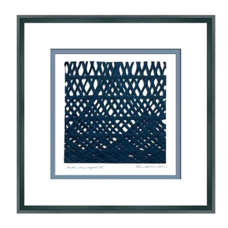 Framed Abstract Paper Wall Art - Mulberry Arte En Azul II