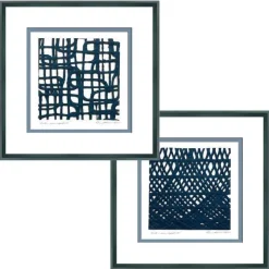 Framed Abstract Paper Wall Art - Mulberry Arte En Azul Set of 2