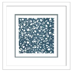 Framed Abstract Paper Wall Art - Blue Coral I