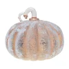 Frosted LED Pumpkin in Taupe, 4.75"H