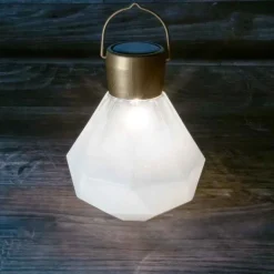 Gem Glass Solar Light - White