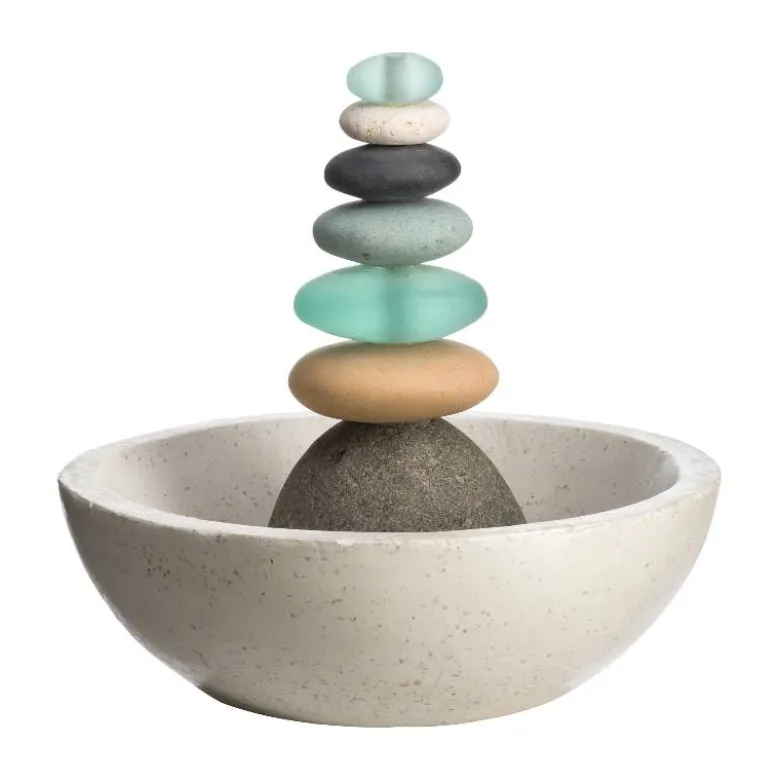 Glass and Stone Cairn Fountain