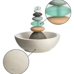 Glass and Stone Cairn Fountain