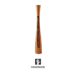 Glass Infused Teak Candle Holder, Tall - Gold