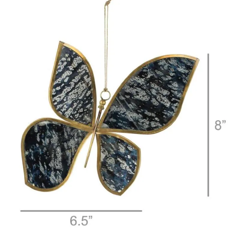 Glass Mirrored Hanging Butterfly