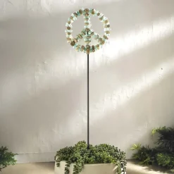 Glass Peace Symbol Garden Stake