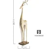 Gold and White Tall Slender Deer Statue Decor, Standing