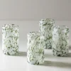 Green and White Recycled Pint Glassware, Set of 4