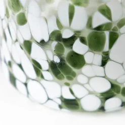 Green and White Recycled Tumbler Glassware, Set of 4