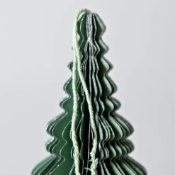 Green Hand-Cut Honeycomb Paper Tree Ornament, 6"H