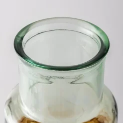 Hand-Blown Recycled Amber Vase, 11