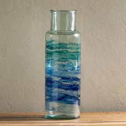 Hand-Blown Recycled Coastal Vase, Short