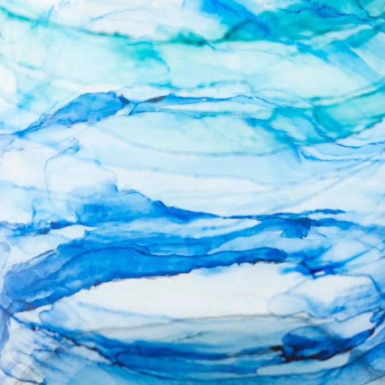 Hand-Blown Recycled Coastal Vase, Short