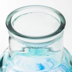 Hand-Blown Recycled Coastal Vase, Tall