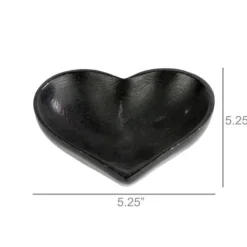 Hand-Carved Black Soapstone Heart Bowl