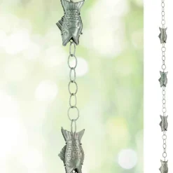 Handcrafted Fish Rain Chain - Blue