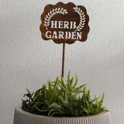 Handcrafted Flamed Copper Herb Garden Stake