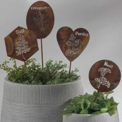 Handcrafted Flamed Copper Herb Stake - Oregano