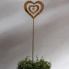 Handcrafted Flamed Copper Spinning Heart Garden Stake