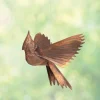 Handcrafted Flamed Metal Cardinal Ornament