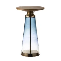 Handcrafted Glass Drink Table - Blue
