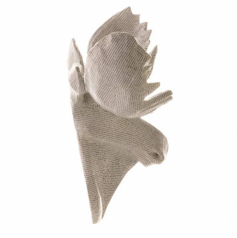 Handcrafted Haitian Artisan Paper Mache Moose Wall Art - Newsprint