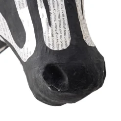 Handcrafted Haitian Artisan Paper Mache Zebra Head
