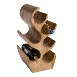 Handcrafted Mango Wood 6-Bottle Wine Rack
