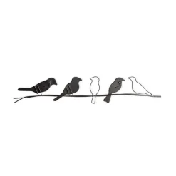 Handcrafted Metal and Capiz Birds on a Wire Wall Art