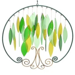 Handcrafted Metal and Glass Tree of Life Wind Chime