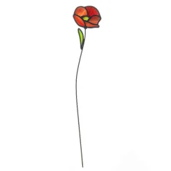 Handcrafted Stained Glass Flower Stakes - Birth Month - August