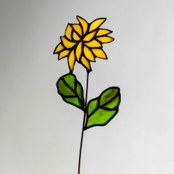 Handcrafted Stained Glass Flower Stakes - Birth Month - November
