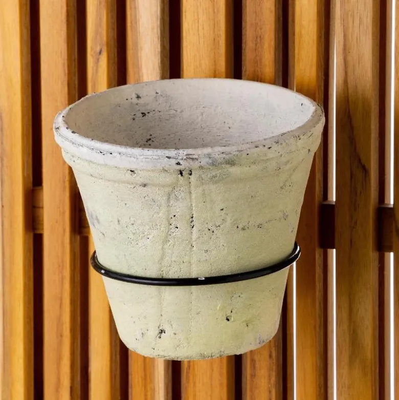 Handcrafted White Stone Terracotta Planters, Set of 3