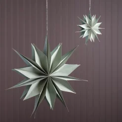 Handmade Paper and Wood Hanging Star, 8
