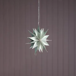 Handmade Paper and Wood Hanging Star, 8