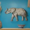Hand-Painted Metal and Capiz Elephant Wall Art