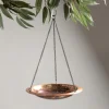 Hanging Fired Copper Bird Bath/ Feeder