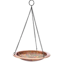 Hanging Fired Copper Bird Bath/ Feeder