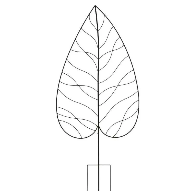 55"H Iron Leaf Trellis Stake