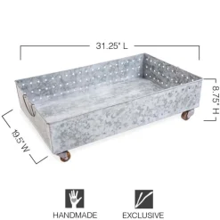 Hole Punched Galvanized Steel Rolling Boot Tray
