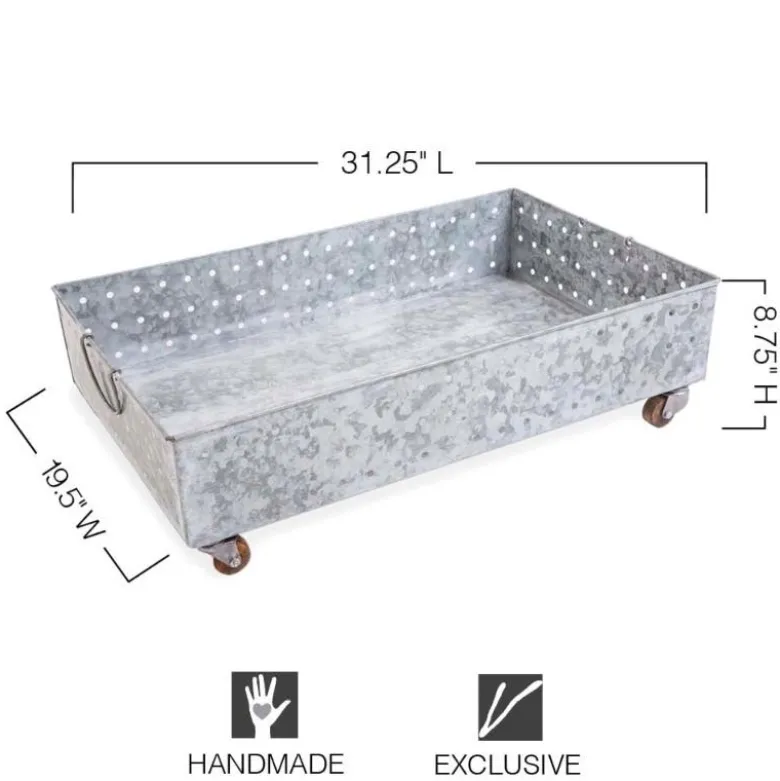 Hole Punched Galvanized Steel Rolling Boot Tray