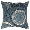 Indoor/Outdoor Blue Circle Pillow, 18" sq
