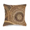 Indoor/Outdoor Brown Circle Pillow, 18" sq.