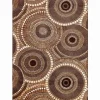 Indoor/Outdoor Brown Circles Rug, 3' x 5'
