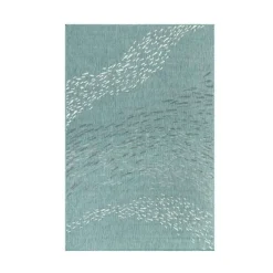Indoor/ Outdoor Carmel School Of Fish Area Rug, 5 x 7 (aqua)